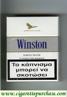 Discount Winston American Flavor Subtle Silver cigarettes hard box