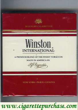 Discount Winston International 100s cigarettes wide flat hard box