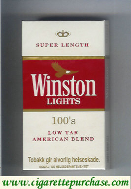 Discount Winston Lights white and red 100s cigarettes hard box