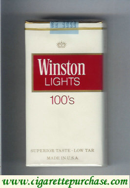 Discount Winston Lights white and red 100s cigarettes soft box