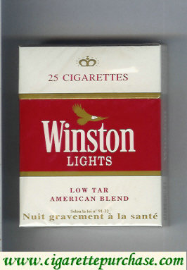 Discount Winston Lights white and red 25s cigarettes hard box