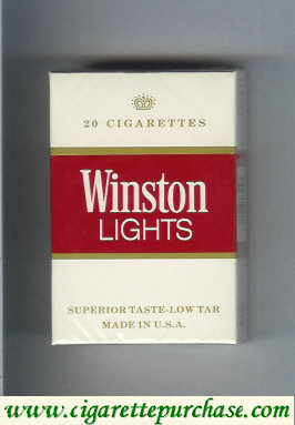Discount Winston Lights white and red cigarettes hard box