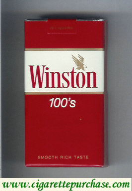 Discount Winston with eagle from above in the right 100s cigarettes soft box
