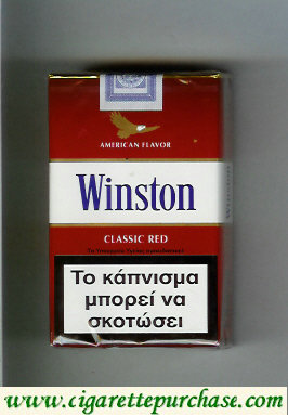 Discount Winston with eagle from above on the top American Flavor Classic Red cigarettes soft box
