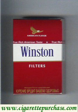 Discount Winston with eagle from above on the top American Flavor Filters cigarettes hard box