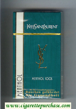 YSL Yves Saint Laurent Menthol 100s cigarettes green and white hard box