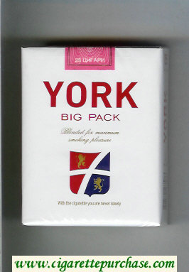 York 25s cigarettes soft box