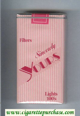 Yours Sincerely Lights 100s cigarettes soft box