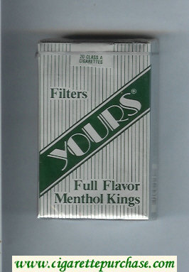 Yours 'R' Full Flavor Menthol cigarettes silver and green soft box