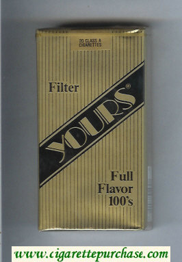 Yours 'R' Full Flavor 100s cigarettes gold and black soft box