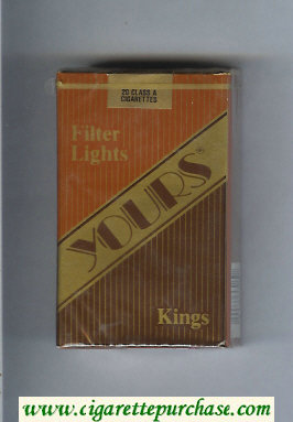 Yours 'R' Lights cigarettes light brown and gold and brown soft box