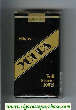 Yours 'TM' Full Flavor 100s cigarettes black and gold soft box