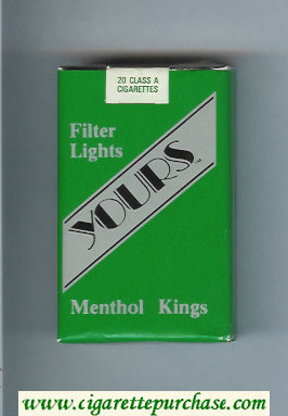 Yours 'TM' Lights Menthol cigarettes green and silver soft box