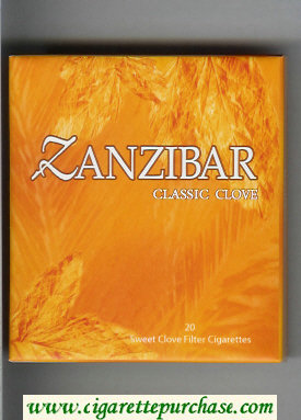 Zanzibar Classic Clove 100s cigarettes wide flat hard box