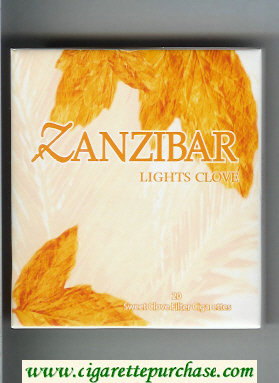 Zanzibar Lights Clove 100s cigarettes wide flat hard box